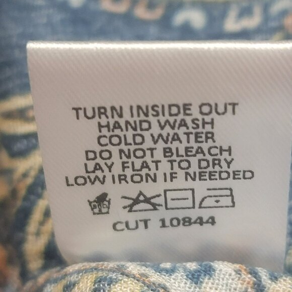 Honey & Sparkle Tank Top, Junior M, Blue & Yellow/Green Paisley, Front Tie, NWT - Picture 7 of 12